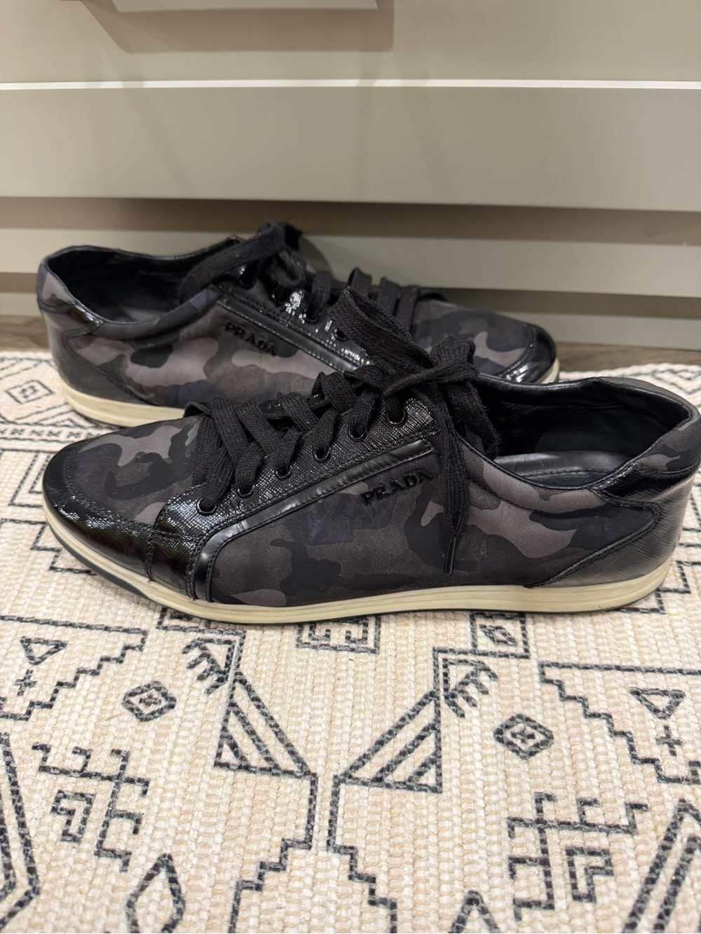 Authenticated Prada Camouflage Casual Sneakers